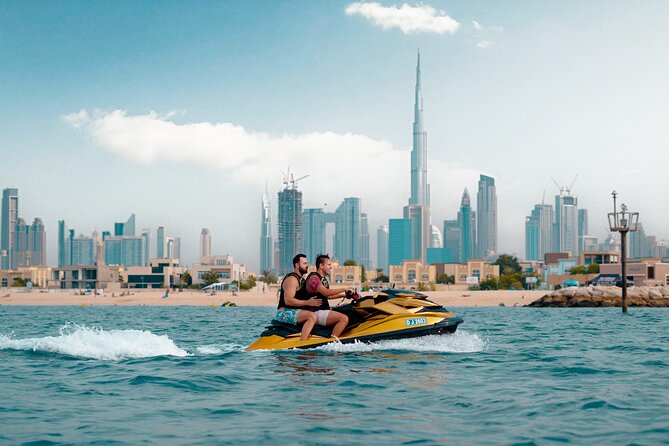 24 Karat Gold Jet Ski Adventure with Burj Khalifa View - The gold jet ski and Bluetooth soundtrack