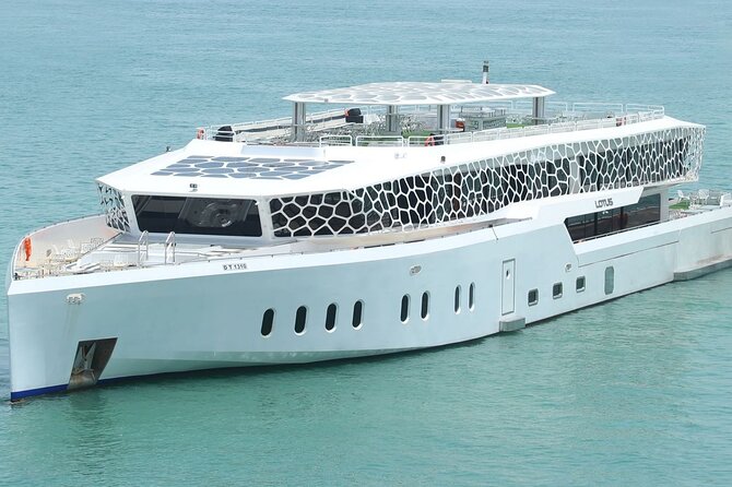 3-Hour Lotus Mega Yacht Dinner Cruise Dubai with Transfers - Palm Jumeirah from the water