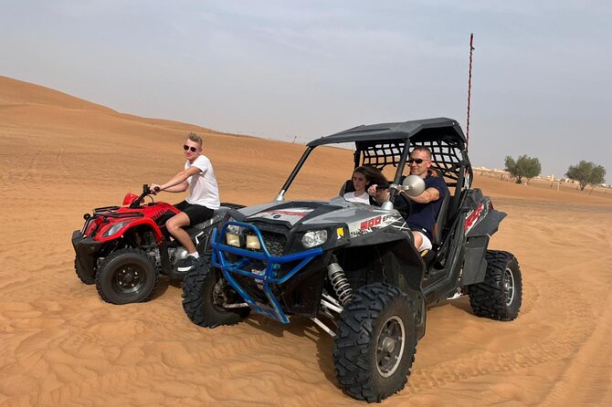 4 Hours Desert Tour with Quad Bike Camel Ride & Sandboard - Sunset photos can be the calmest part of the visit