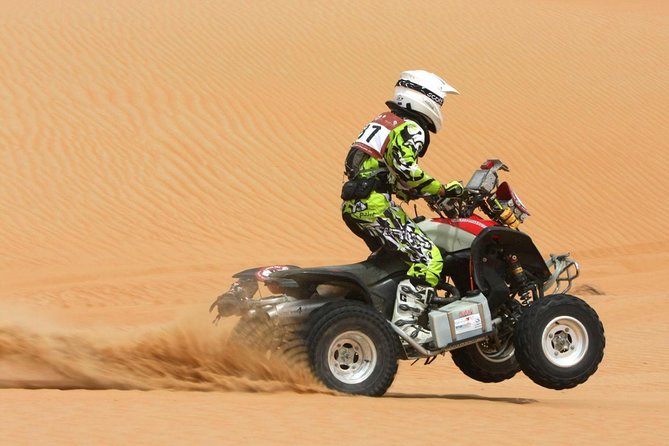 4x4 Self-Drive Quad Bike Safari with Camel Riding - Learning the quad before the first dune