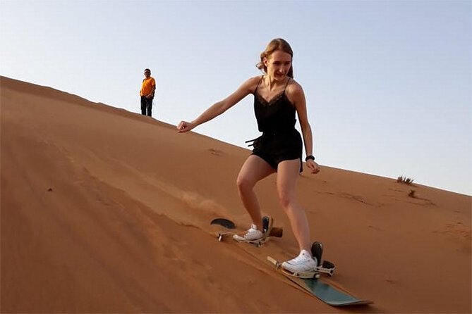 6-Hour Dubai Desert Dinner Safari with Dune Bashing & Camel Ride - BBQ dinner with falafel and soft drinks