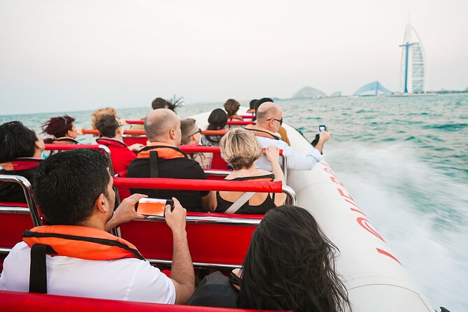 90 Mins Speedboat Tour Dubai Marina JBR Atlantis and Burj Al Arab - Jumeirah Beach from the water