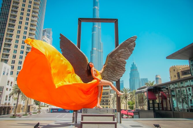 Burj Khalifa Flying Dress Instagram Videography Shoot - Wings of Mexico gives you the first strong frame
