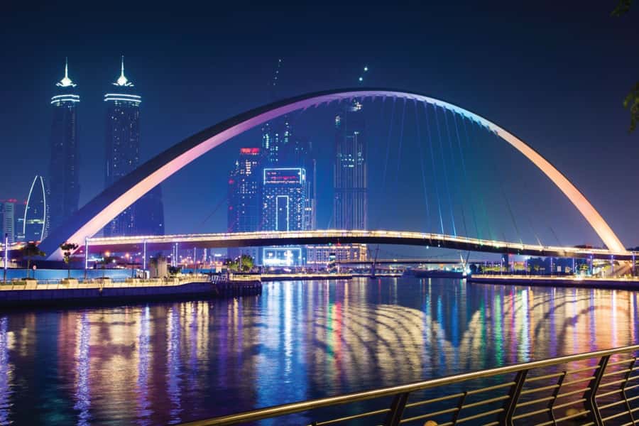 City of Lights: Dubai Night Experience - Dubai Canal adds reflections and a calmer view
