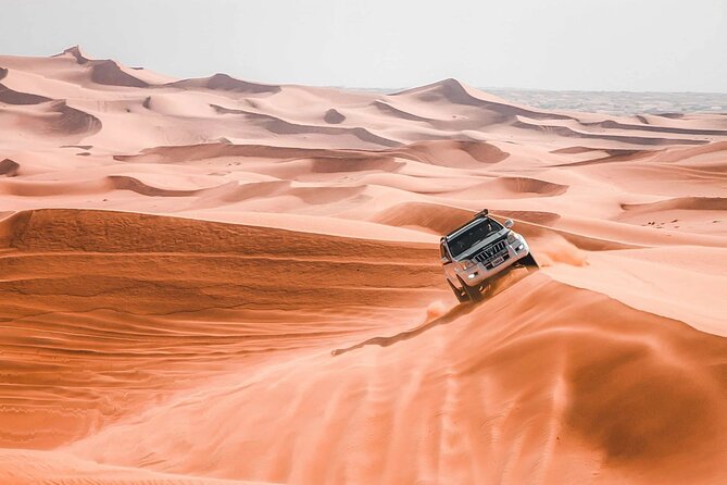 Desert Safari Dubai Experience with Dinner - Dune bashing in a professional 4WD