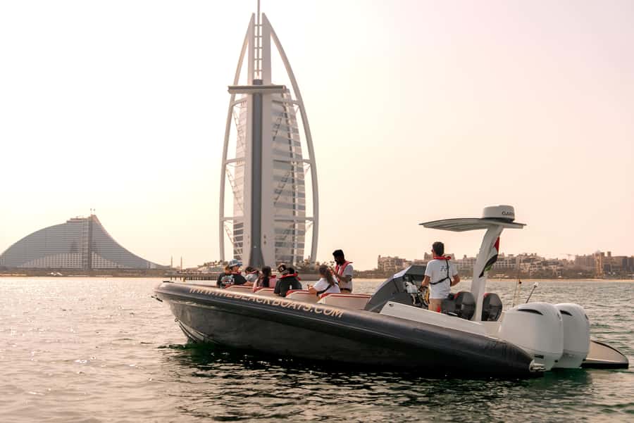 Dubai: 100-Min Speed Boat Tour, Atlantis & Burj Al Arab View - JBR and Skydive Dubai from the Gulf