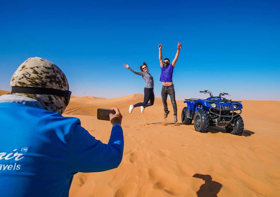 Dubai: Adventure Quad Bike Safari, Camel Ride & Refreshment - A short camel ride, not a long trek