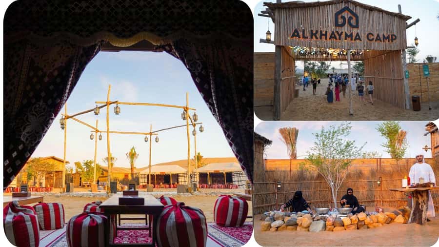 Dubai: Al Khayma Camp Experience with BBQ Dinner - Arabic coffee, luqaimat, and the first look at camp