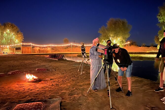 Dubai: Al Marmoom Oasis Vintage Safari: Camels, Stargazing & Meal - Welcome coffee at the Bedouin village