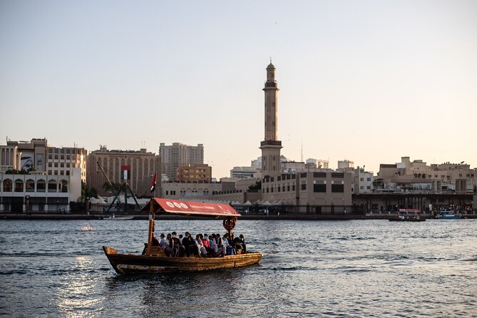Dubai Aladdin Tour: Souks, Creek, Old Dubai and Tastings - Crossing Dubai Creek by abra