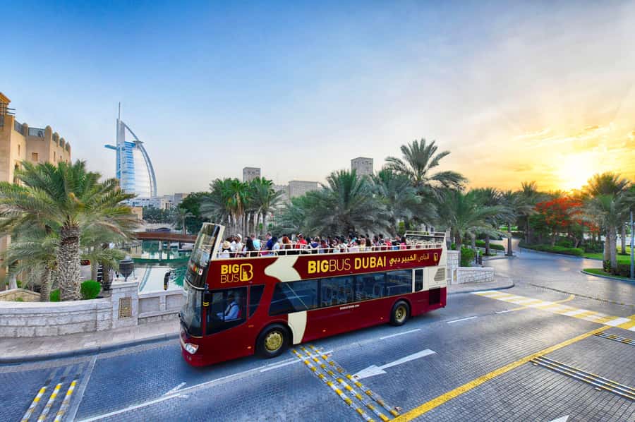 Dubai: Big Bus Hop-On Hop-Off Tour & Optional Dhow Cruise - The blue route, Palm Jumeirah, and the coast