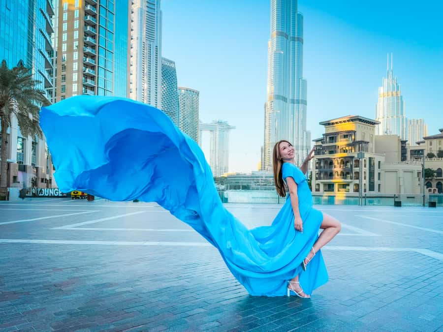 Dubai: Burj Khalifa Flying Dress Videography Shoot - Key points to know before you book