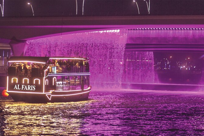 Dubai Canal Dinner Cruise with La Perle Show Tickets Combo - The Waterfall Bridge and Tolerance Bridge