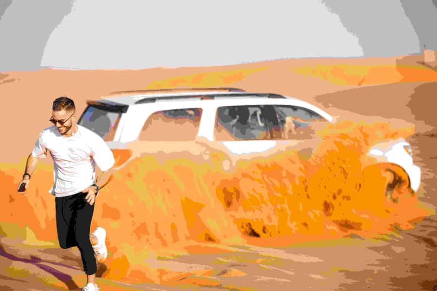 Dubai Combo: Morning City Tour & Evening Desert Safari - Entering the Lahbab desert in a 4x4