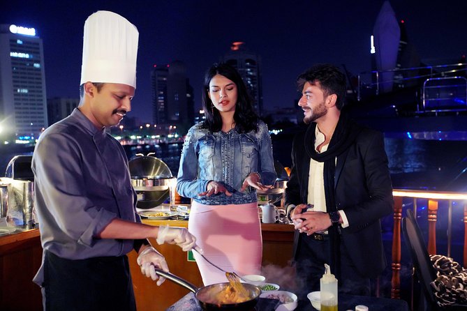 Dubai Creek Luxury Dhow Dinner Cruise with Optional Transfer - Buffet dinner, drinks, and changing expectations