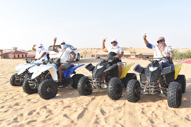 Dubai Desert 4x4 Dune Bashing, Self-Ride 30min ATV Quad, Camel Ride,Shows,Dinner - At a glance