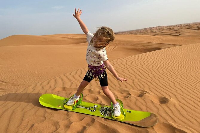 Dubai: Desert Safari 4x4 Dune with Camel Riding and Sandboarding - Belly dance, tanoura, fire, and Ayala performances