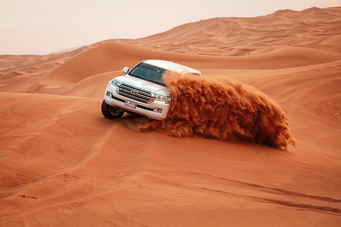Dubai Desert Safari, Dune Bashing, Camel Ride, Sandboarding & BBQ - Key points at a glance