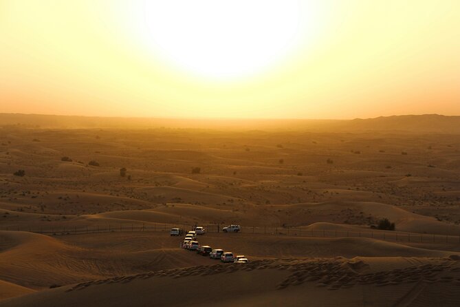 Dubai Desert Safari, Dune Bashing, Camel Ride, Sandboarding & BBQ - Sandboarding and sunset photos on the high dunes