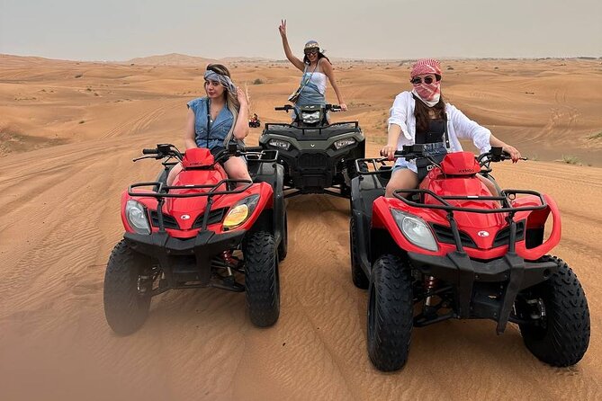 Dubai: Desert Safari, Quad bike and Sand boarding with BBQ Dinner - Red dunes and a full evening outside Dubai