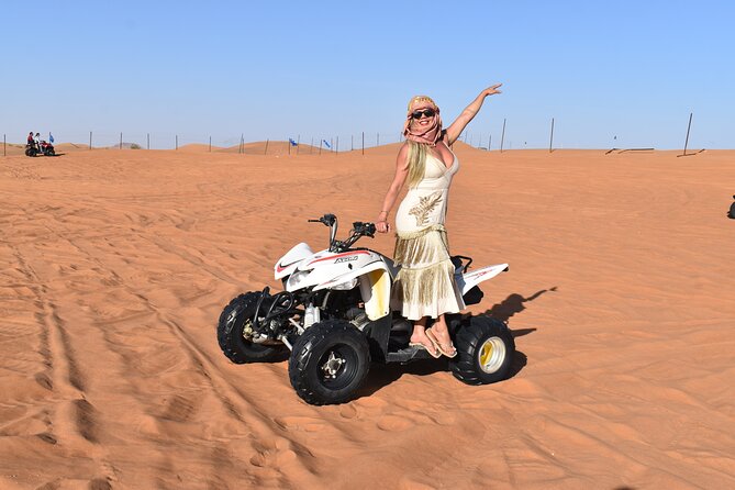 Dubai: Desert Safari, Quad bike and Sand boarding with BBQ Dinner - Pickup, the Land Cruiser, and the ride to Lahbab