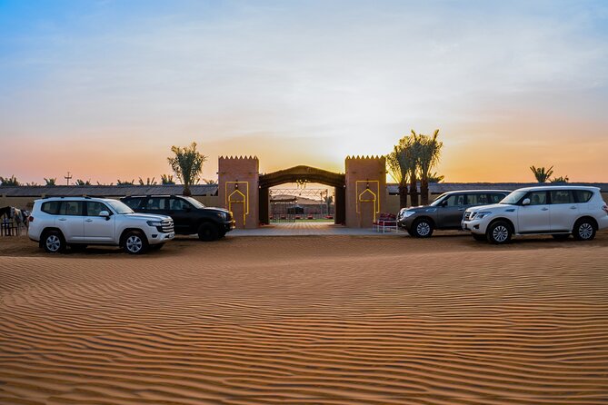 Dubai Desert Safari with BBQ, Dune, Live Shows - Sunset pictures and helpful guides