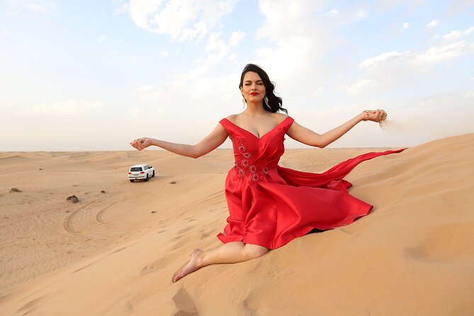 Dubai Desert Safari with Desert Camp Dinner, Camel Ride & Shows - From Dubai hotel pickup to the open dunes