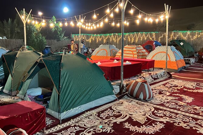 Dubai Desert Safari with Quad Bike, Camel Ride, Dinner and Show - Camp dinner, drinks, and evening shows