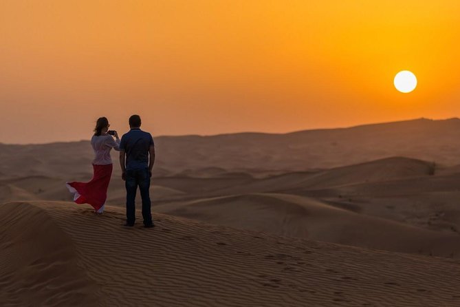Dubai Desert Safari with Quad Bike, sandboarding, live show & BBQ - Key points at a glance