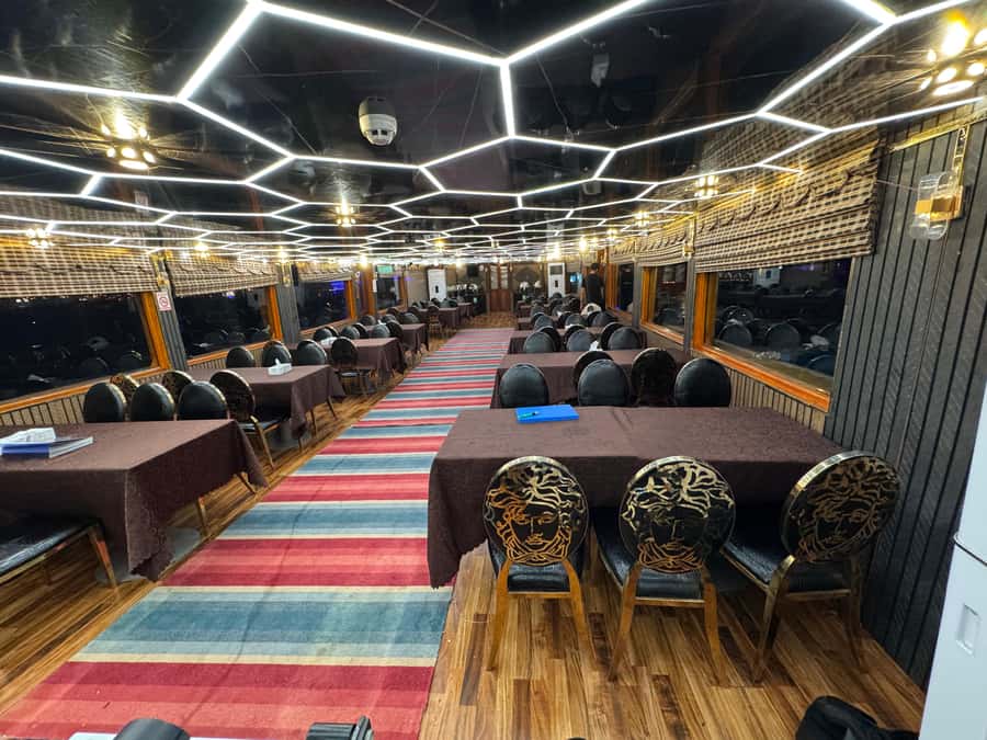 Dubai Dhow Cruise Creek,Marina Shows,Buffet & Drinks options - The entertainment: music, dance, and Tanoura