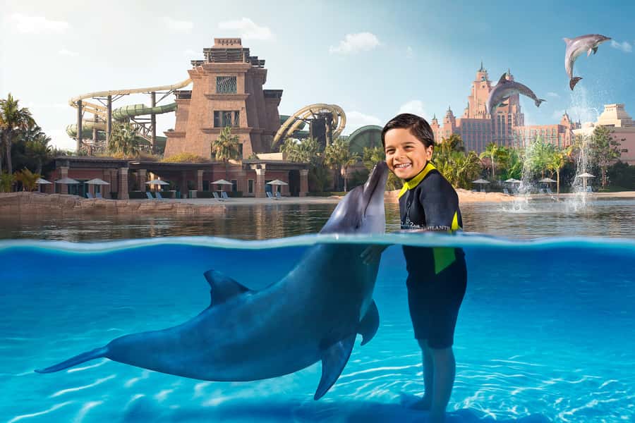 Dubai: Dolphin Encounter & Aquaventure Waterpark Ticket - What the dolphin session feels like