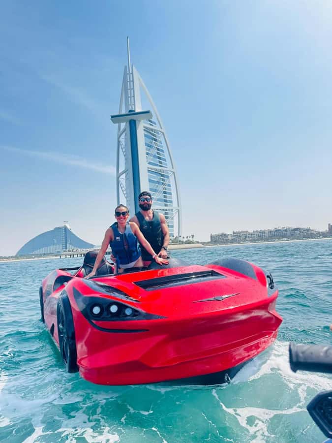 Dubai: Dubai Marina Jetcar Ride - Palm Jumeirah and Atlantis from offshore