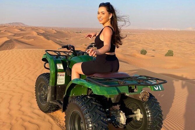 Dubai Dunes Safari With Quad Bike, Camel Ride, BBQ Dinner & Live Shows - The quad-bike stop gives you control