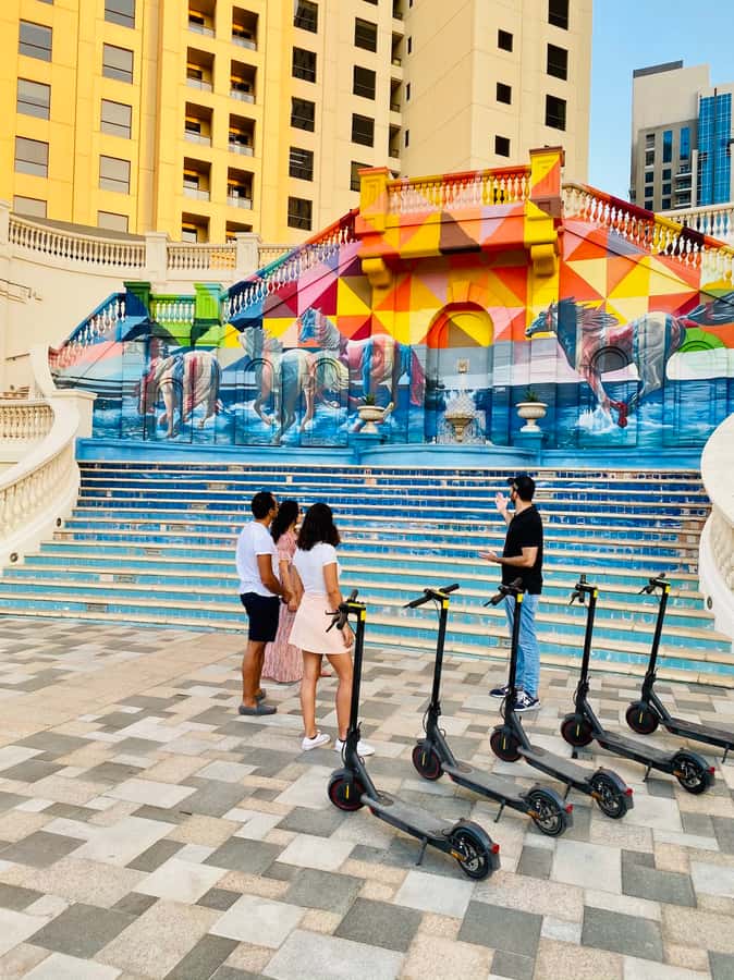 Dubai: E-Scooter Guided Tour of Marina, JBR & Bluewaters - Bluewaters Island and Ain Dubai bring the big photo moments