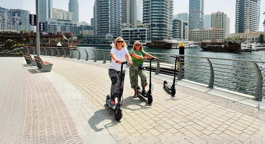 Dubai: E-Scooter Guided Tour of Marina, JBR & Bluewaters - JBR is best seen at a moving pace
