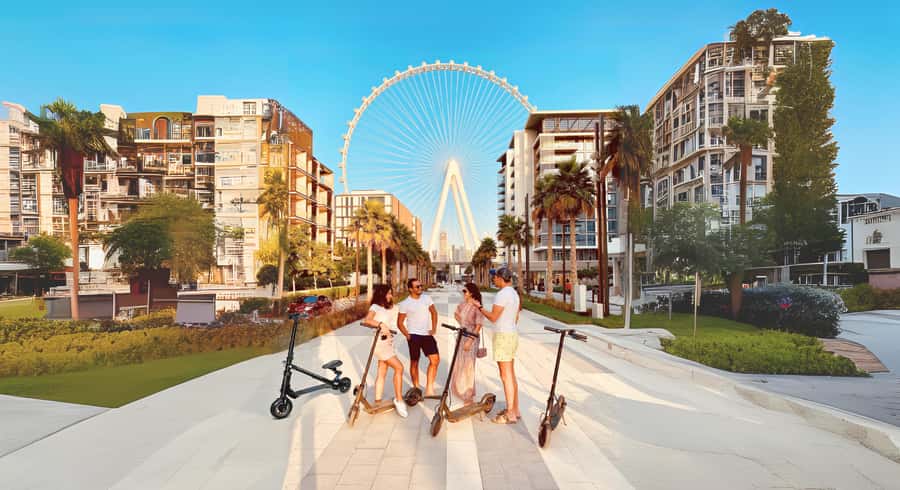 Dubai: E-Scooter Guided Tour of Marina, JBR & Bluewaters - Dubai Marina begins with a useful orientation