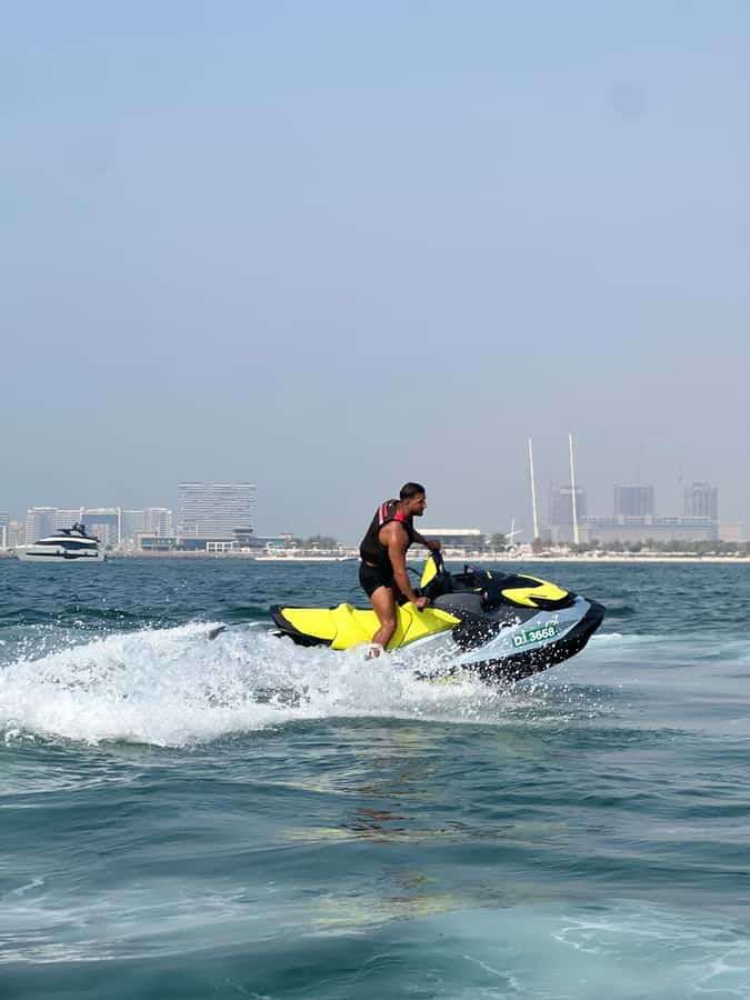 Dubai East: Guided JetsKi Ride with Sound System! - Jumeirah Beach Residence: the first major view