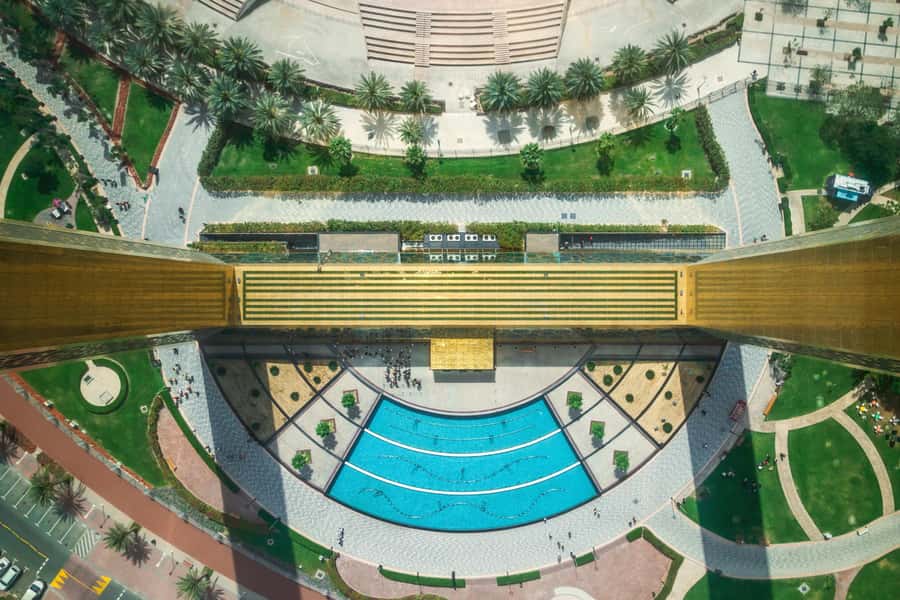 Dubai: Entry Ticket to the Dubai Frame with Deck Access - The glass elevator makes the ascent part of the attraction