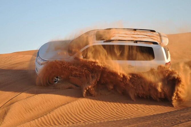 Dubai Evening 4x4 Desert Safari, Shows, Camel Ride BBQ Dinner - Arriving at the shared Bedouin-style camp