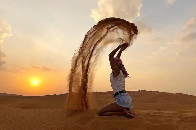 Dubai Evening Desert Safari - Sharing - Camel riding and sand boarding