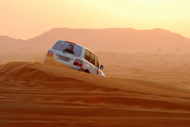 Dubai Evening4x4 Only Dune Drive Desert Safari Camel Ride - Sandboarding on soft golden slopes