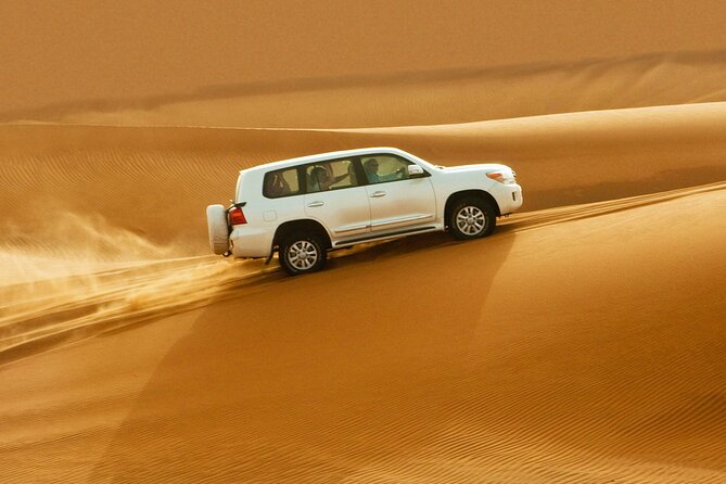 Dubai Evening4x4Desert Safari BBQ Dinner,4 Live Shows,Camel Ride - The 30 to 40 minute dune-bashing run
