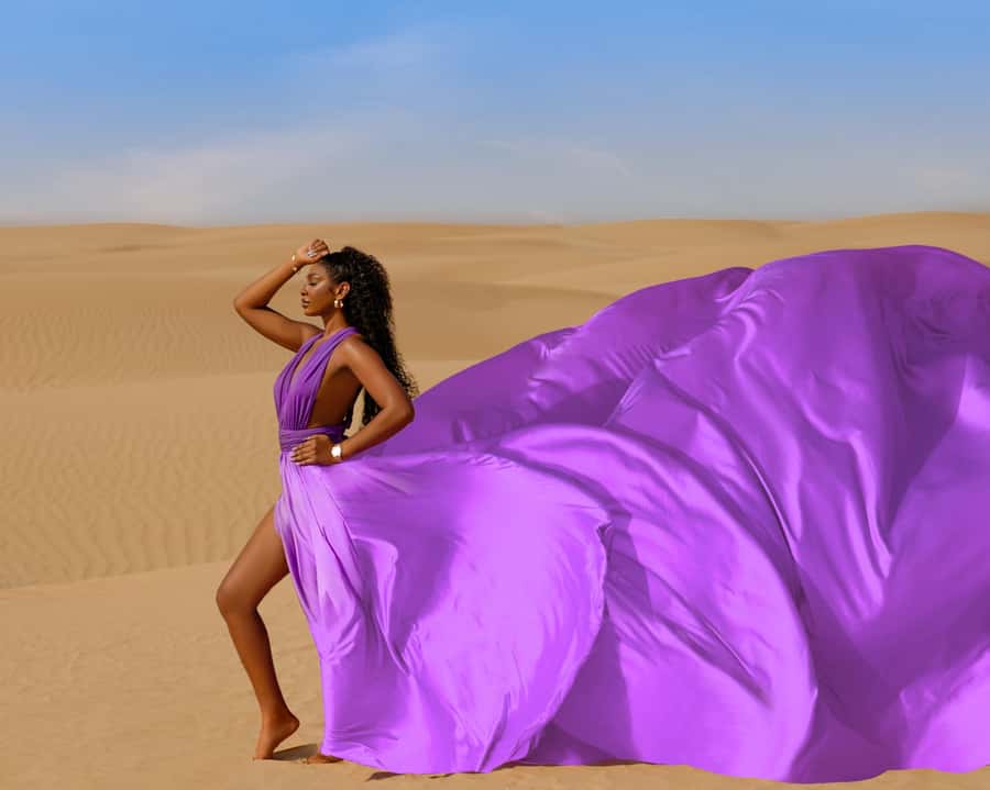 Dubai: Flying Dress Photoshoot Experience - Choosing from four flying dress styles