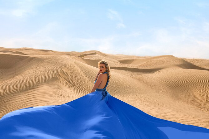 Dubai Flying Dress Private Photoshoot in the Desert - The photo package and editing timeline