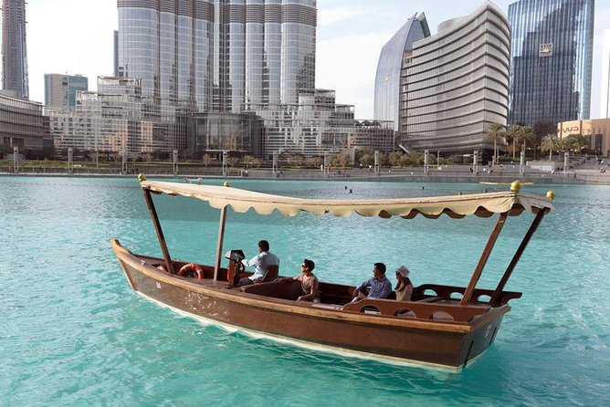 Dubai: Fountain Show and Burj Lake Ride by Traditional Boat - A 30-minute abra ride beside Burj Khalifa