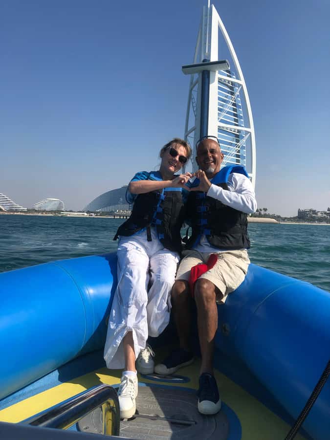 Dubai: Guided Speedboat Tour with City Sights & Ice Cream. - Burj Al Arab, the first big photo stop