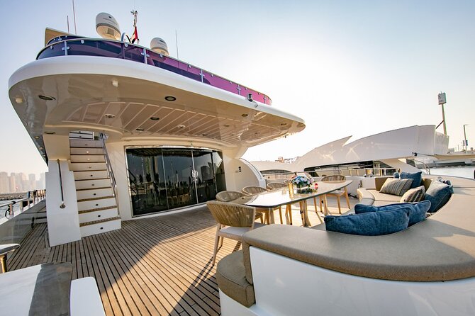 Dubai Harbour Super Yacht Experience with gourmet & Drinks - What the three decks are like