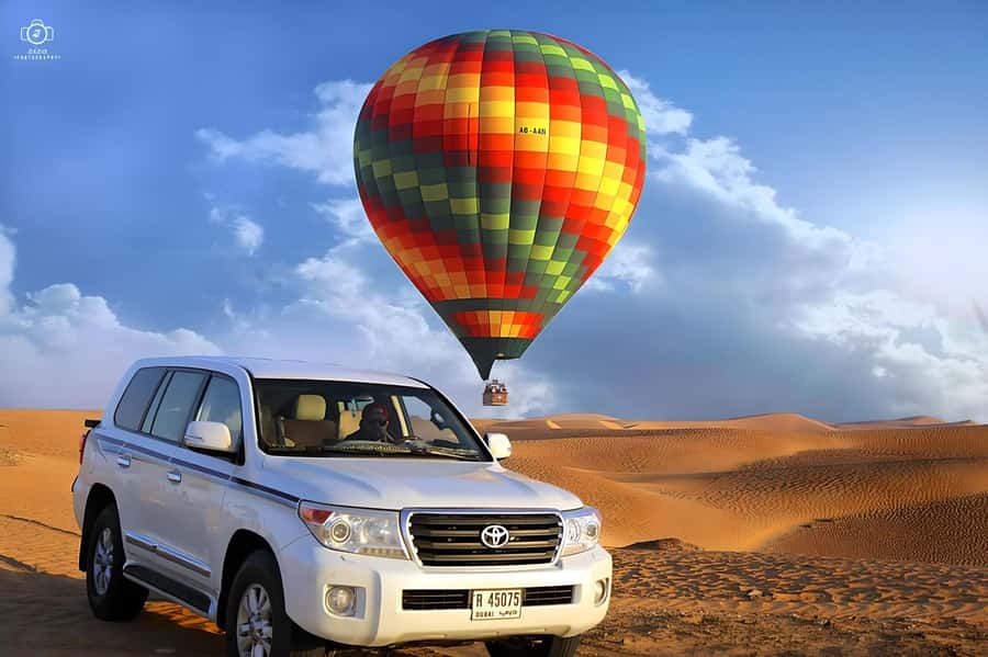 Dubai: Hot Air Balloon, Camel Ride, Desert Safari & More - Landing, transfers, and the morning desert drive