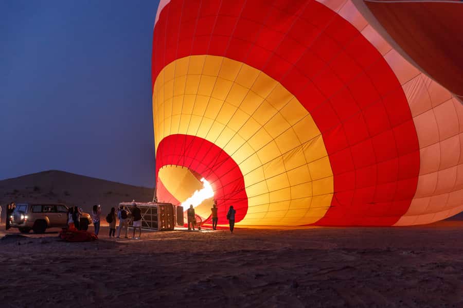 Dubai: Hot Air Balloon Ride & Falcon Show Over the Desert - From Dubai hotel to Margham desert