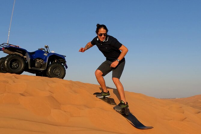 Dubai: Jeep Desert Safari, Camel Ride, and Quad Bike Tour - Quad biking at Lahbab